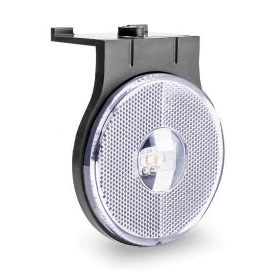 Imagem de Lanterna Lateral Carreta LED Cristal Bivolt 12V 24V 65mm com Suporte e Fio