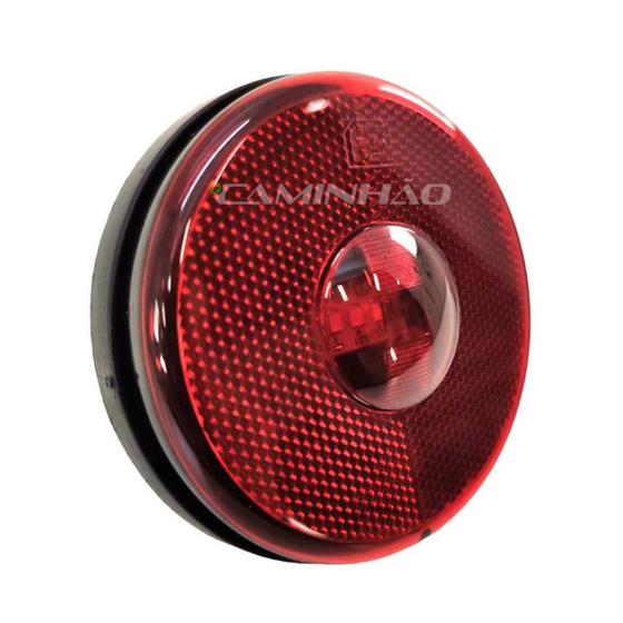Imagem de Lanterna Lateral Carreta LED Vermelha 85mm Bivolt com Fio com Suporte