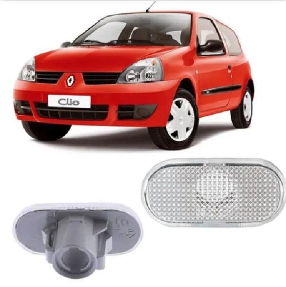 Imagem de Lanterna lateral pisca Clio 1997 Ate 2012 Duster 2010 Ate 2019 Kangoo todos Master 1999 Ate 2012 cristal com moldura preto
