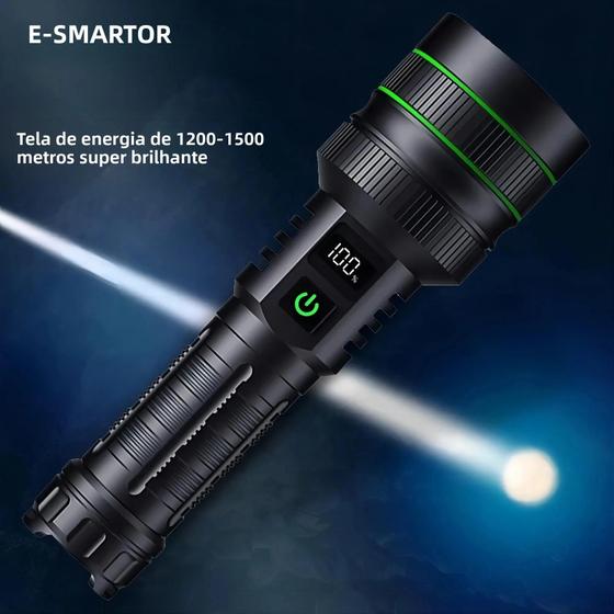 Lanterna LED De Alta Potência Com Zoom, Bateria 26650 Embutida, Tática ...