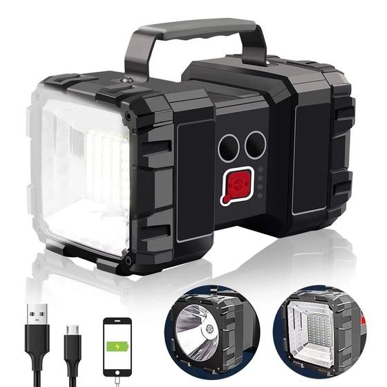 Lanterna LED Farolete Holofote Multifuncional Recarregável USB 40w Camping Pesca Noturna Ferramenta Menor preço em Lanterna LED Farolete Holofote Multifuncional Recarregável USB 40w Camping Pesca Noturna Ferramenta