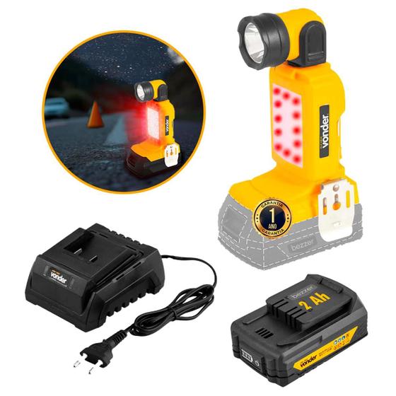 Imagem de Lanterna Led Intercambiável Vonder Com Bateria 2ah e Carregador 160 a 200 Lúmens