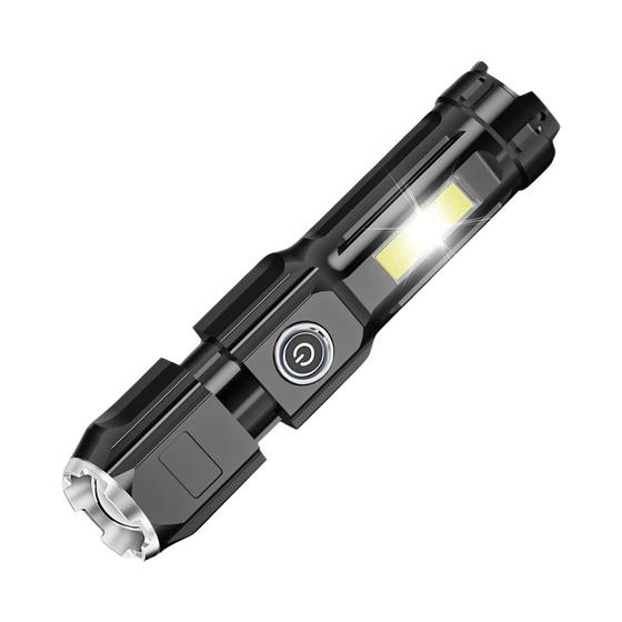 Imagem de Lanterna  LED Potente USB Recarregável 18650 Led Portátil Com Zoom Uso Externo MT041-1 - A2