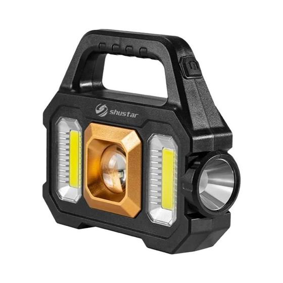 Imagem de Lanterna LED Recarregável de Alta Potência - Portátil, Solar e com 6 Modos de Iluminação