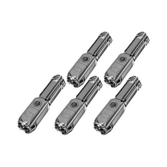 Imagem de Lanterna LED Recarregável USB Portátil com Zoom - 3 Modos - Ideal para Acampamento e Emergências