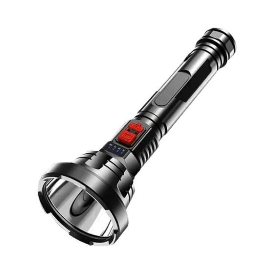 Imagem de Lanterna LED Recarregável USB Tática Para Caça E Camping Com Display De Energia Da Bateria Integrada