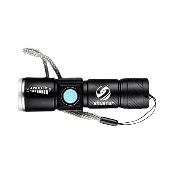 Imagem de Lanterna LED Recarregável via USB - À Prova D'Água com Zoom e 3 Modos de Iluminação