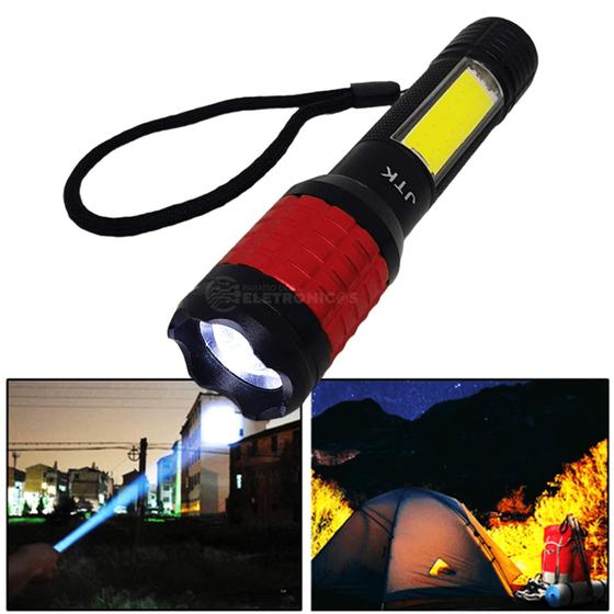 Imagem de Lanterna Led T6 Foco Zoom Luz De Alerta Alta Qualidade Recarregável C50772