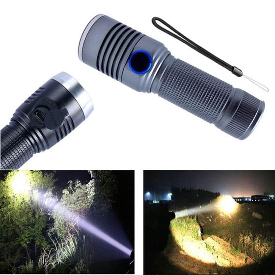 Imagem de Lanterna Led T6 Iluminação de Alerta Recarregável Excelente Iluminosidade USB 98000W XM30984