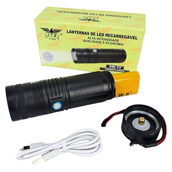 Imagem de Lanterna Led V3 Recarregável Resistente Para Camping E Pesca