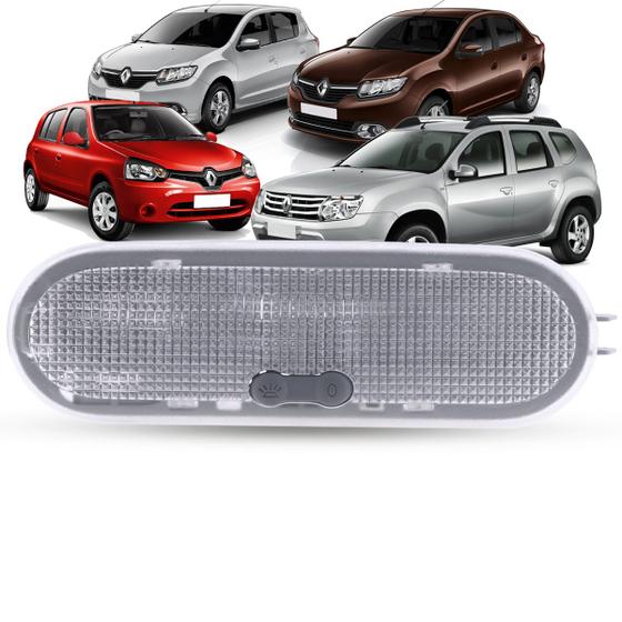 Imagem de Lanterna Luz de Teto 1 Botão Renault Sandero Logan 2015 até 2019 Clio 2001 até 2014 Duster 2012 até 2019