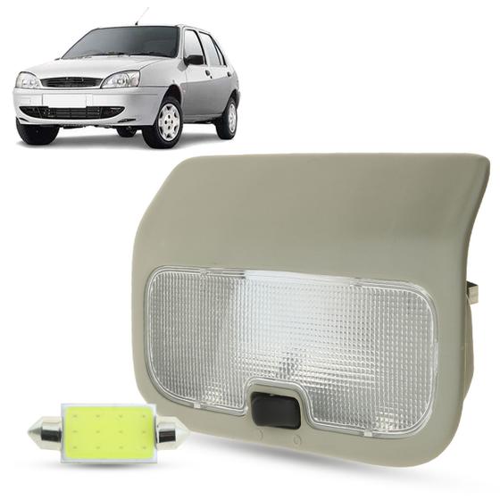 Imagem de Lanterna Luz de Teto c/ Moldura + Led Ford Fiesta Street 1996 a 2006 Courier 1997 a 2001