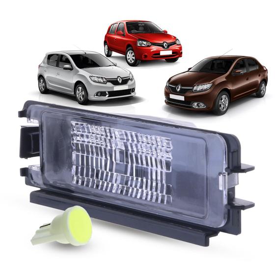 Imagem de Lanterna Luz Placa + LED Renault Logan Sandero 2011 2012 2013 2014 2015 2016 2017 Clio 2000 Até 2016