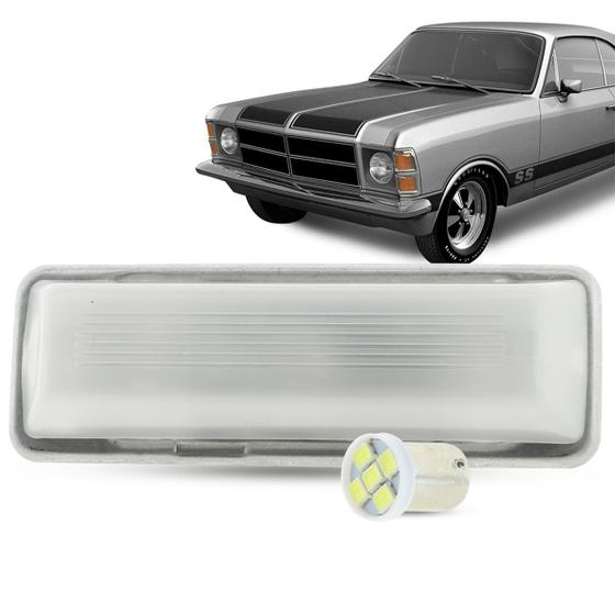 Imagem de Lanterna Luz Teto Sem Alavanca + Led Chevrolet Opala Caravan 1975 1976 1977 1978 1979 1980 1981 1982 1983 1984