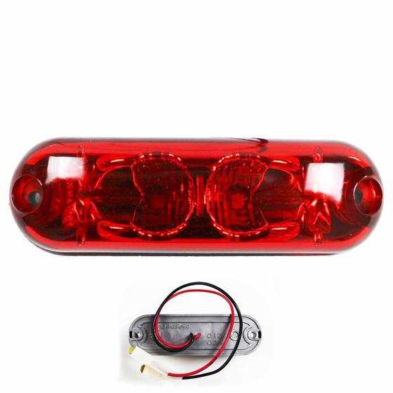 Imagem de Lanterna Ônibus Caminhão Vigia Teto Cromada 2 LED 24 Volts VM