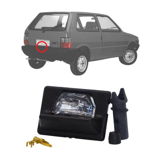 Imagem de Lanterna Placa Luz Com Soquete Fiat Uno 1985 1986 87 88 89 90 91 92 93 94 95 96 97 98 99 00 01 02 2003 2004