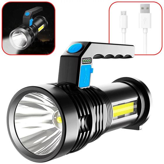 Imagem de Lanterna Potente Led 300 Lumens Multifuncional Ultra Iluminação Com Strob LT8933