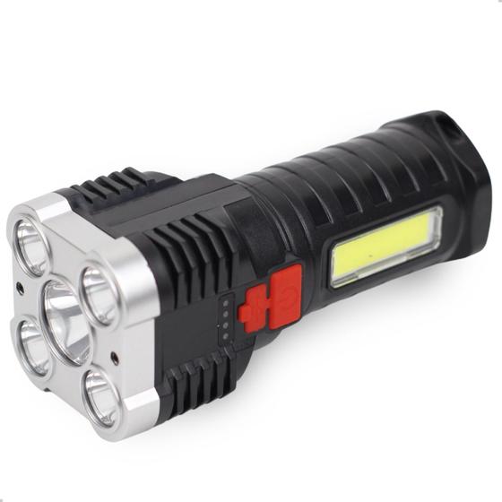 Imagem de Lanterna Recarregável USB 5 LED Alto 4000 Lúmens À Prova D'água