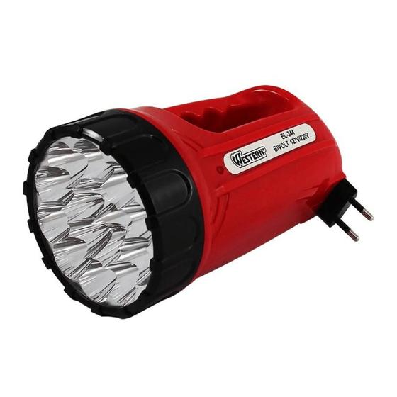 Imagem de Lanterna Recarregavel Western Curta 15 Leds Bivolt