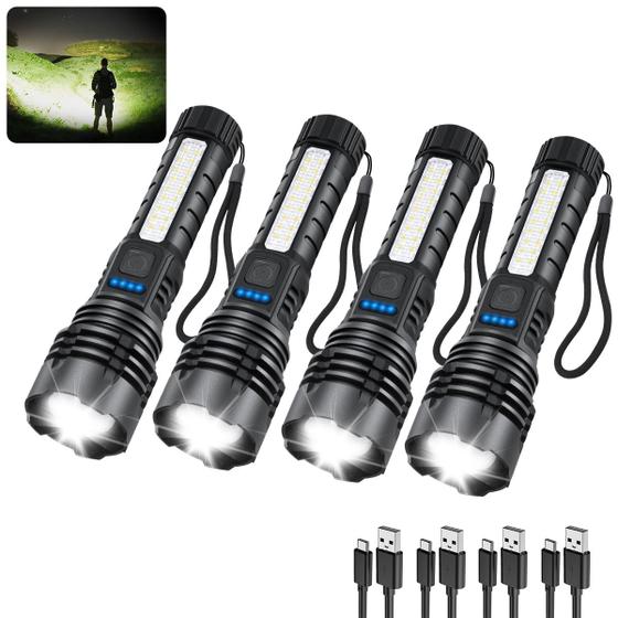 Imagem de Lanterna recarregável ZioeYiue High Lumens, 7 modos, pacote com 4