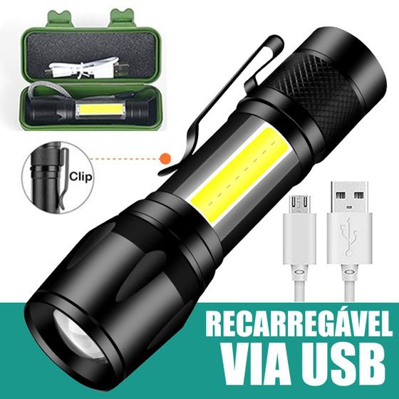 Lanterna Tática de Mão Longo Alcance Recarregável USB - Luatek ...