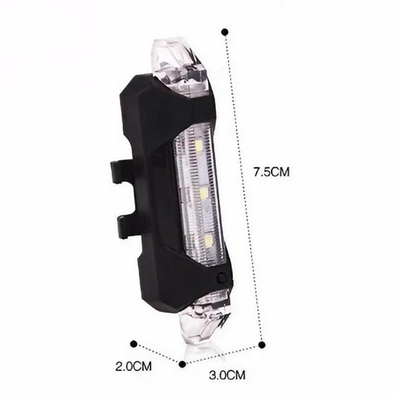 Imagem de Lanterna Traseira Bike 5 Leds Usb Recarregável