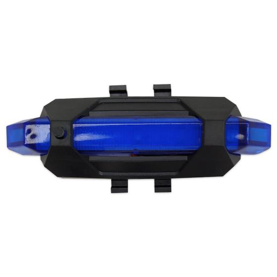 Imagem de Lanterna Traseira Bike Sinalizador 5 LED's Recarregável USB