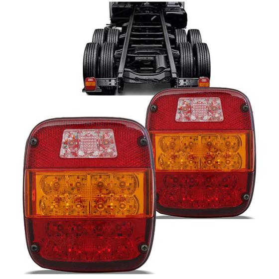 Lanterna Traseira Caminhão Ford Cargo Vw Troller Tricolor Bivolt Lente ...