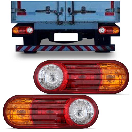 Imagem de Lanterna Traseira LED Caminhão Hyundai HR 2007 2008 2009 2010 2011 2012 2013 24V Tricolor