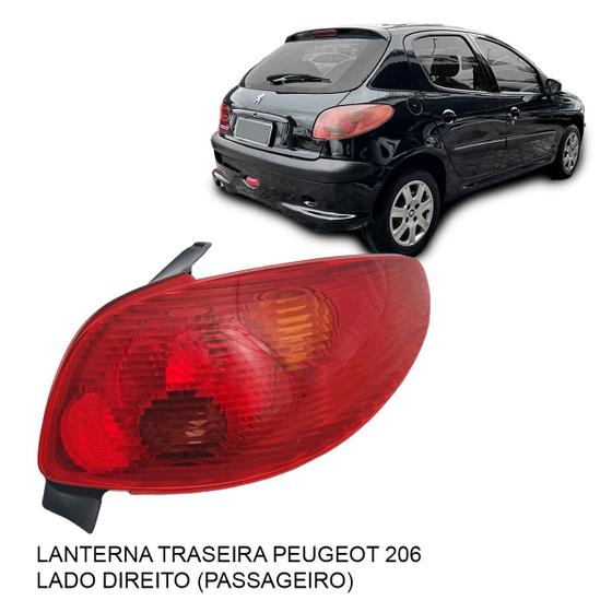 Imagem de Lanterna Traseira Peugeot 206 Hatch Rubi 2004 05 06 07 08 09 2010 - Lado Direito ou Lado Esquerdo