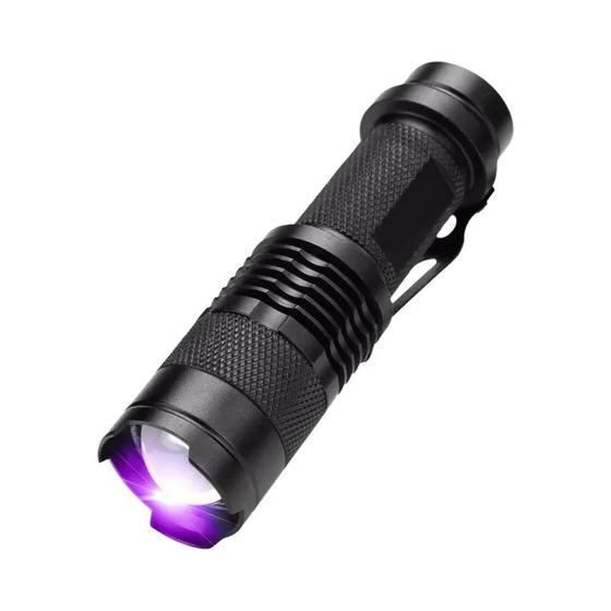 Imagem de Lanterna Ultravioleta Portátil LED UV 395nm - Detector de Manchas de Urina - Liga de Alumínio