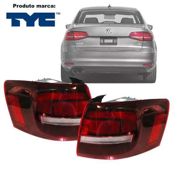 Imagem de Lanterna Volkswagen Jetta 2016 16 2017 17 Fume Com Led Tyc