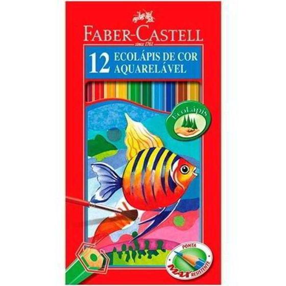 Imagem de Lápis 12 Cores Ecolápis Aquarelável - Faber Castell - Faber-castell