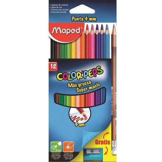 Imagem de Lápis Color'Peps 4Mm 12 Cores+Apontador+Lápis Grafite