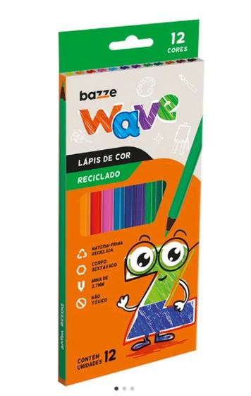 Imagem de Lapis Cor 12Cores Sextavado Wave Bazze