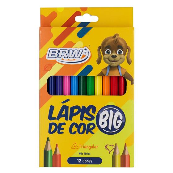 Lápis Cor Jumbo 12 Cores Brw Lp1206 Menor preço em Lápis Cor Jumbo 12 Cores Brw Lp1206