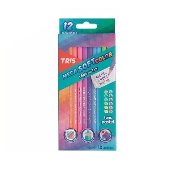 Imagem de Lapis Cor Mega Soft Tons de Past 12 Core Tris