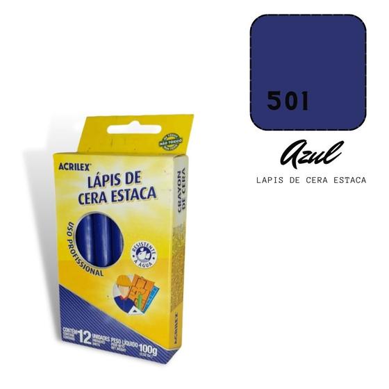 Imagem de Lapis de Cera Estaca Acrilex 100g Azul Turqueza