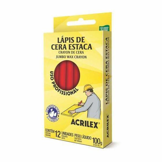 Imagem de Lápis De Cera Estaca Vermelho 021 Acrilex