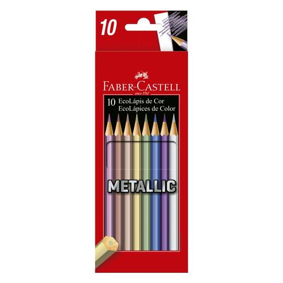 Imagem de Lápis de Cor 10 Cores Tons Metallic Faber Castell EcoLápis