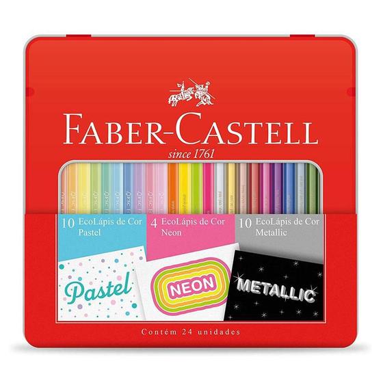 Imagem de Lapis de cor 10 pastel + 4 neon + 10 metallic KIT/CORES Faber Castell