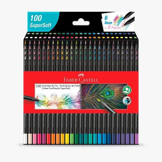 Imagem de Lápis de Cor 100 Cores Ecolápis SuperSoft Faber-Castell - 7891360673163