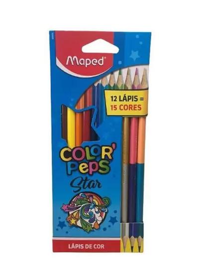 Imagem de Lápis De Cor 12 Com 15 Cores Color Peps Star Maped