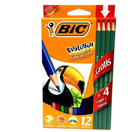 Lapis de cor 12 cores bic evolution acompanha 4 lapis preto Menor preço em Lapis de cor 12 cores bic evolution acompanha 4 lapis preto