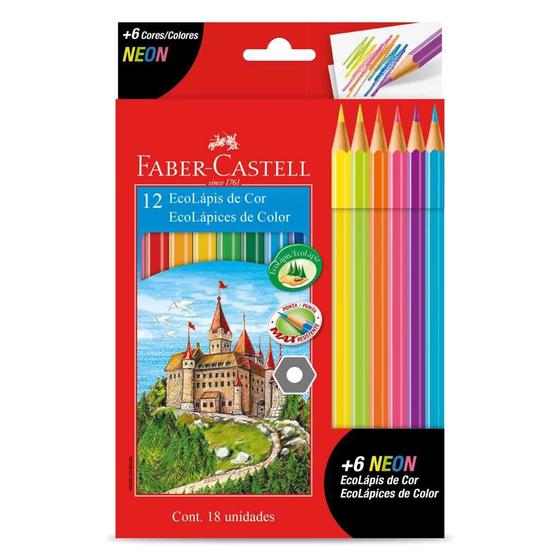 Imagem de Lapis de cor 12 cores c/ 6 neon faber castell