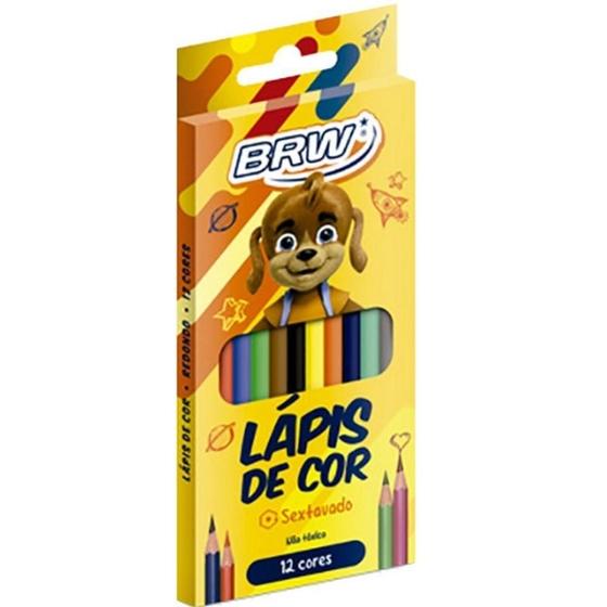 Imagem de Lápis de Cor 12 Cores Sextavado -  BRW