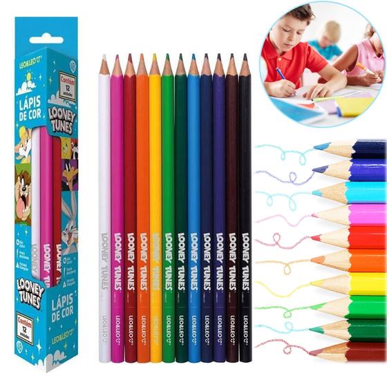 Imagem de Lapis De Cor 12 Cores Triangular Looney Tunes Premium