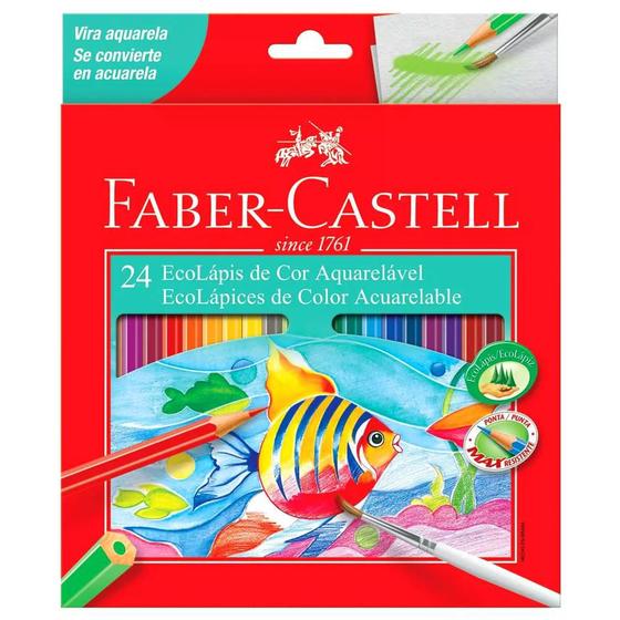 Imagem de Lápis de Cor 24 Cores Aquarelavel Faber Castell Full