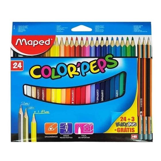 Imagem de Lápis de Cor 24 Cores Color Peps + 3 Lápis Grafite - Maped