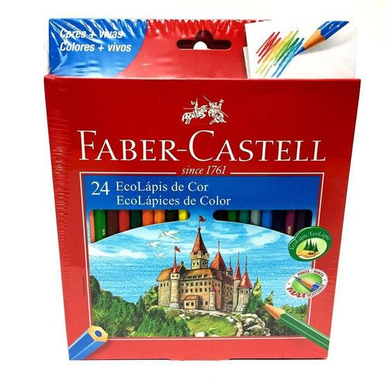 Imagem de Lapis de cor 24 cores faber castell - kit com 6un